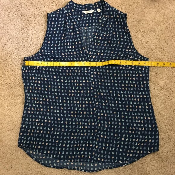 Tiny Blue Fruit Sleeveless Blouse - Picture 8 of 12